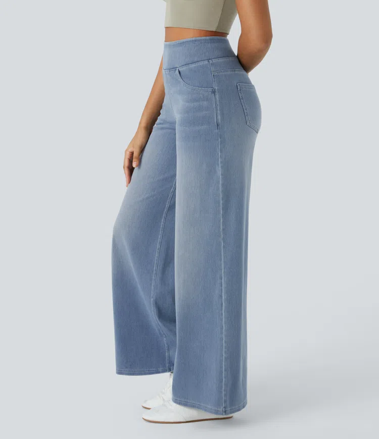 🔥This month's best-selling products💕Quinn Super Stretch High-Waisted Wide Leg Jeans