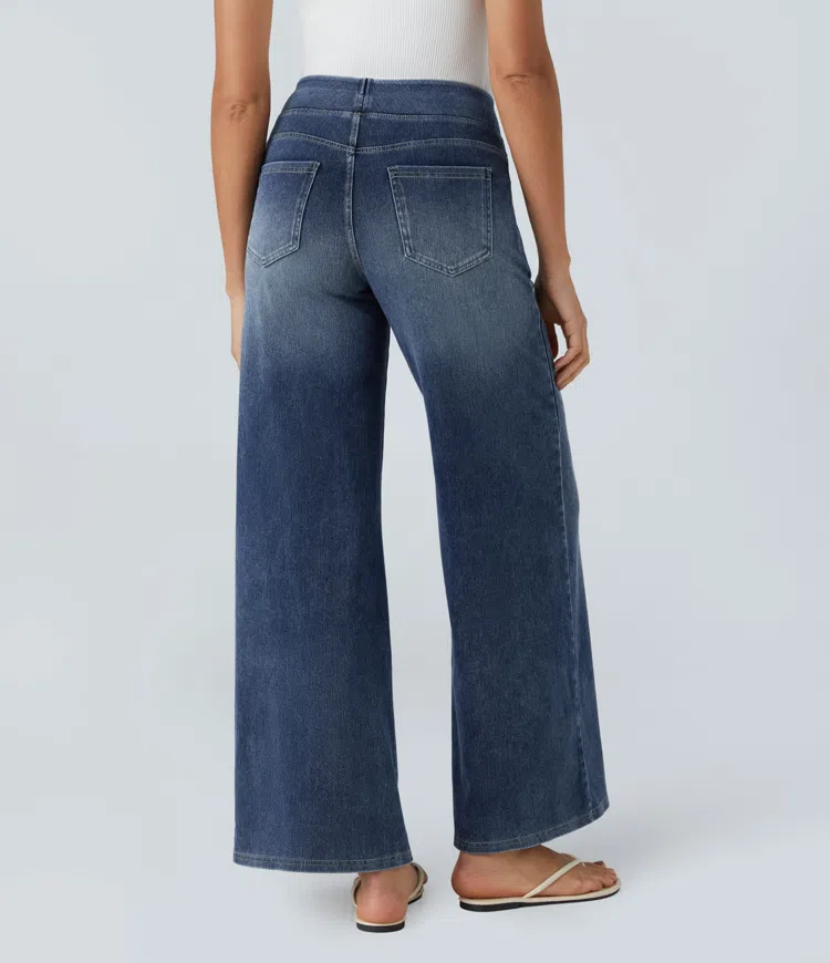 🔥This month's best-selling products💕Quinn Super Stretch High-Waisted Wide Leg Jeans