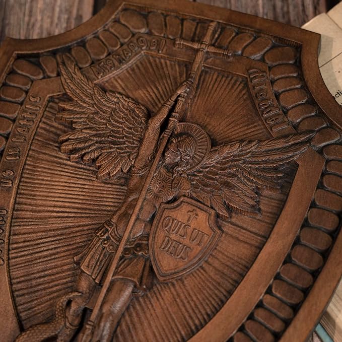 ✨Limited time sale🎁Shield Archangel Michael solid wood carving gift