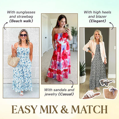 🔥Floral Cami Maxi Dress With Pockets