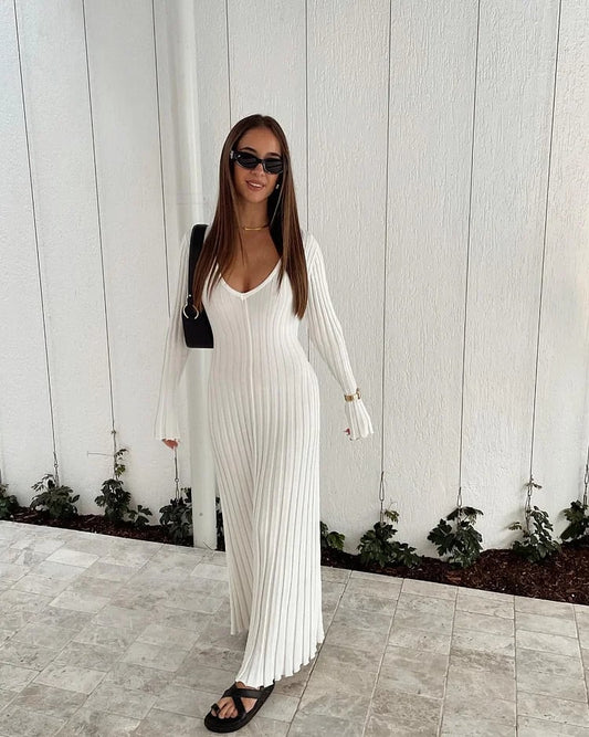 🔥 Last Day 53% OFF🔥New Long Sleeve Knit High Stretch Half Dresses