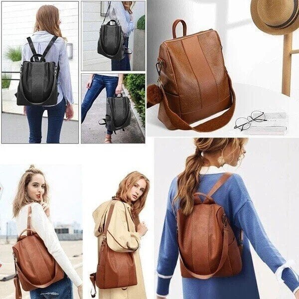 🔥Annual Hot Sale -50% OFF - Limited Leather Ladies Anti-theft Backpack