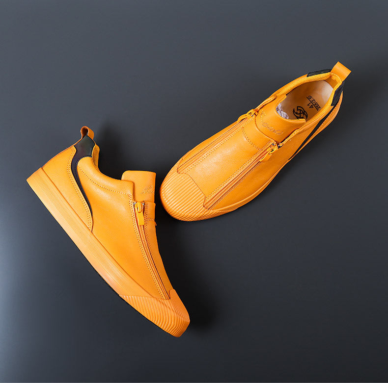 2023 Men's Zipper Leather Flats