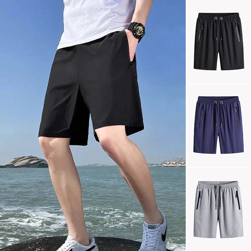 Stylish and Comfortable Plus Size Men's Ice Silk Stretch Shorts