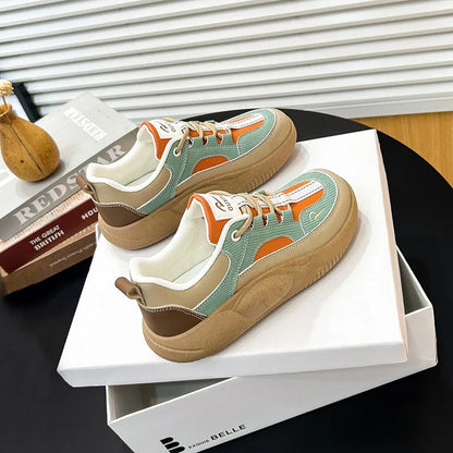 Women's Colorblock Thick Sole Walking Shoes