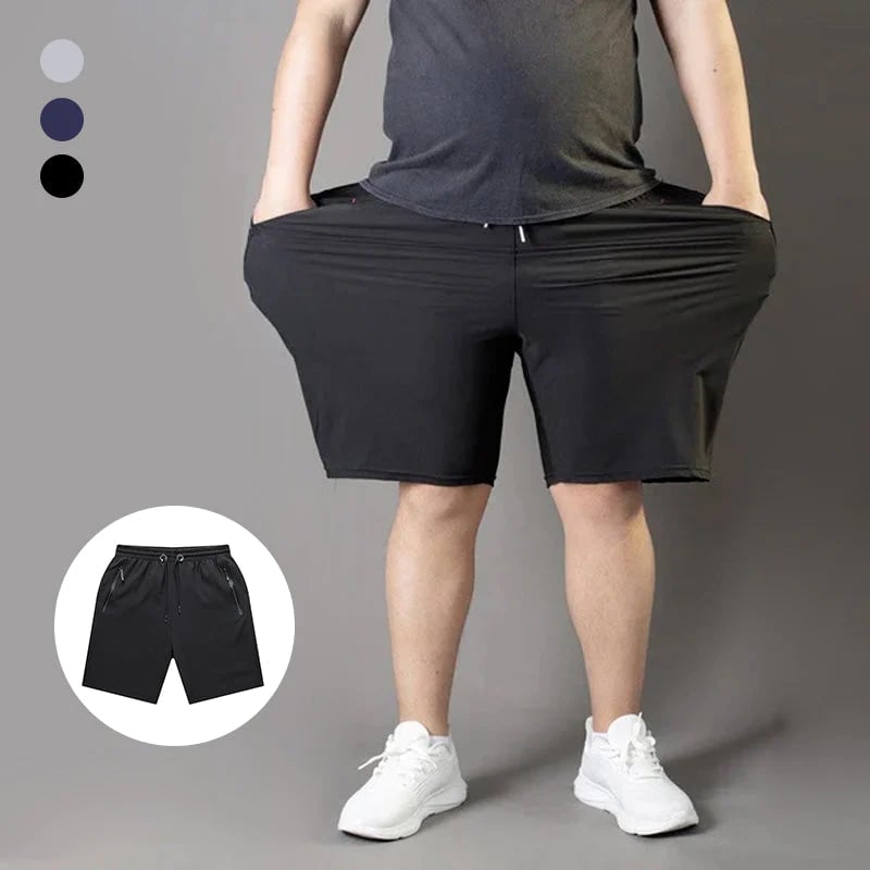 Stylish and Comfortable Plus Size Men's Ice Silk Stretch Shorts