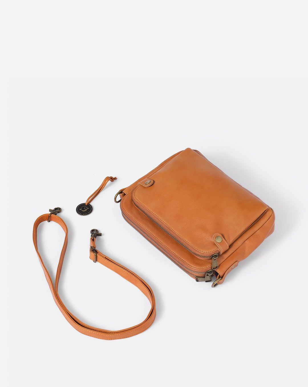 Three-Layer Leather Crossbody Shoulder & Clutch Bag