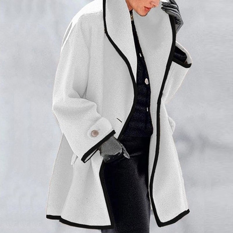 🔥Sale 49% OFF🎁-Hooded Color Block Woolen Coat