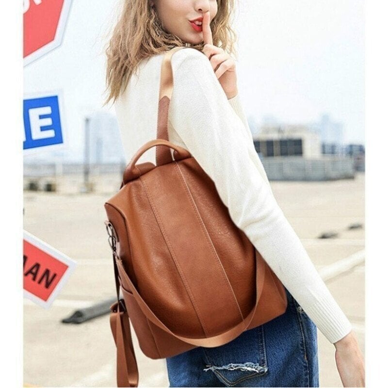 🔥Annual Hot Sale -50% OFF - Limited Leather Ladies Anti-theft Backpack