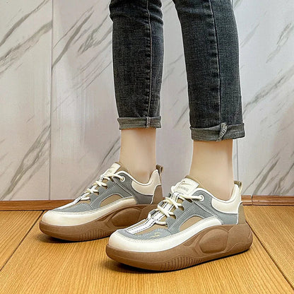 Women's Colorblock Thick Sole Walking Shoes