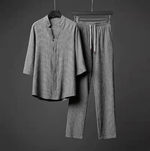 Must-Have for Stylish Summer! Men's Linen 2-Piece Set