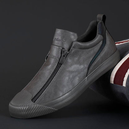 2023 Men's Zipper Leather Flats