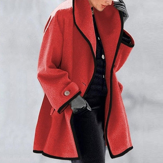 🔥Sale 49% OFF🎁-Hooded Color Block Woolen Coat