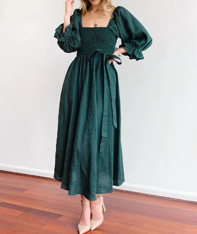 🌈Hot Sales🌈49% OFF-French Ruffled Lantern Sleeves Multi-wear Dress