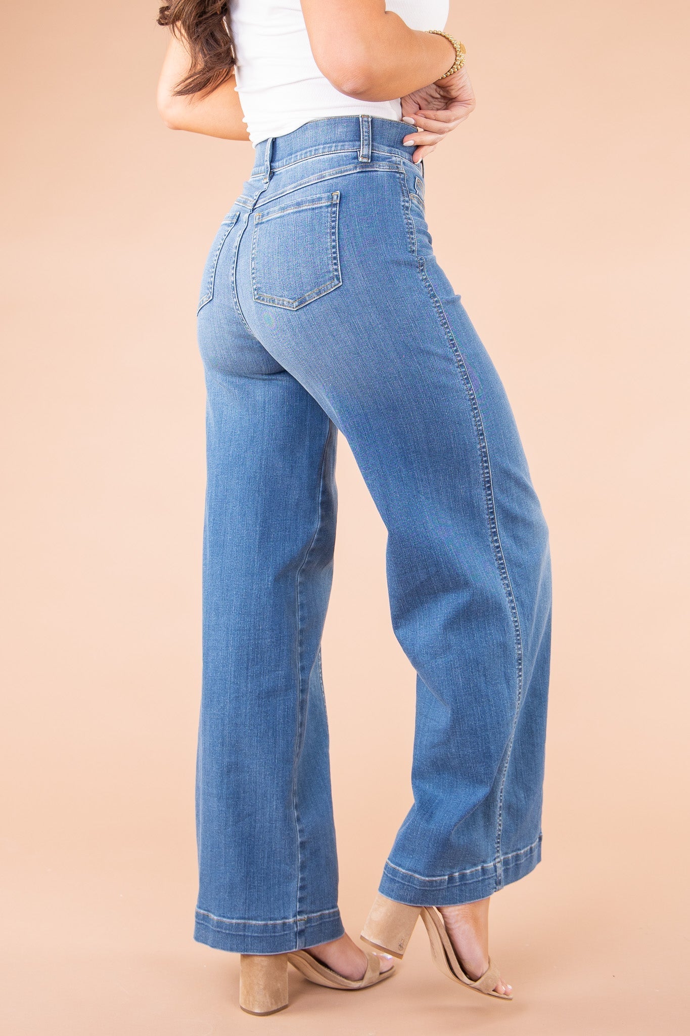 Last day for 55% off 🔥Vintage style sewn front wide leg jeans