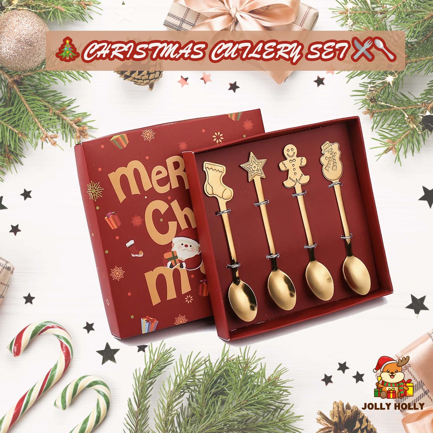 🎄Christmas Promotion 🔥 Christmas Cutlery Set🍴🥄