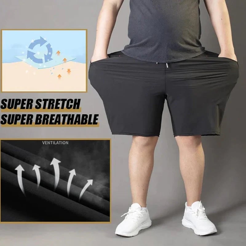 Stylish and Comfortable Plus Size Men's Ice Silk Stretch Shorts