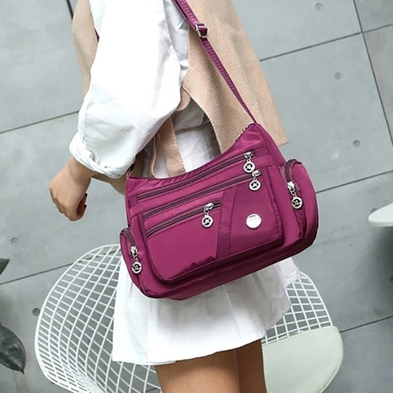 Women's shoulder crossbody bag Oxford waterproof zipper handbag