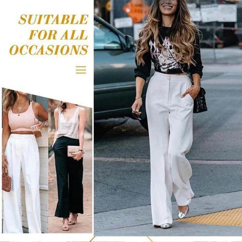 🎁HOT Sale 51% OFF 🌹Fashionable Commuter Drape Slimming High-Waisted Wide Leg Pants