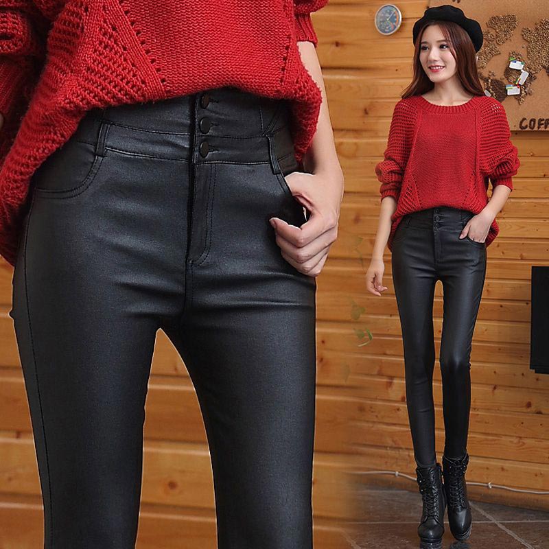 🔥Limited Time Offer 50% OFF😍Nice Gift! 3-button Quilted Matte Leather Leggings for Women